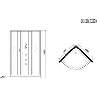 Niagara NG-3502-14BKG 100x100 (тонированное стекло) Image #4