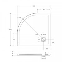 BelBagno TRAY-MR-UNO-R-90-550-35-NERO 90x90 Image #3
