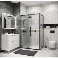 Grossman Cosmo 100x80x195 120.K33.02.1080.21.02 (черный матовый/шиншилла стекло) Image #7