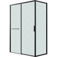 Grossman Style 110x80x195 120.K33.05.1180.21.02 (черный матовый/стекло шиншилла) Image #1