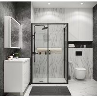 Grossman Cosmo 100x80x195 120.K33.02.1080.21.00 (черный матовый/прозрачное стекло) Image #8