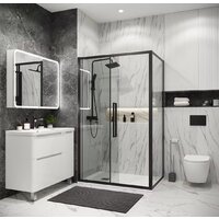 Grossman Cosmo 100x80x195 120.K33.02.1080.21.00 (черный матовый/прозрачное стекло) Image #7