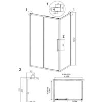 Grossman Cosmo 100x80x195 120.K33.02.1080.21.00 (черный матовый/прозрачное стекло) Image #10