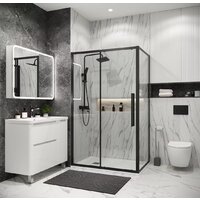 Grossman Cosmo 100x80x195 120.K33.02.1080.21.00 (черный матовый/прозрачное стекло) Image #6