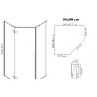 Rea Diamond 90x90 (золотой/прозрачное стекло) Image #6