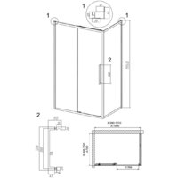 Grossman Cosmo 100x70x195 120.K33.02.1070.21.02 (черный матовый/шиншилла стекло) Image #10