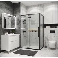Grossman Cosmo 100x70x195 120.K33.02.1070.21.02 (черный матовый/шиншилла стекло) Image #6