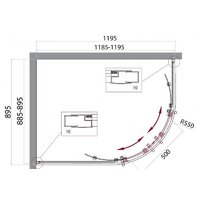 BelBagno UNO-195-RH-2-120/90-C-Cr (прозрачное стекло) Image #2