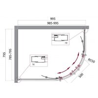BelBagno UNO-195-RH-2-100/80-C-Cr (прозрачное стекло) Image #2