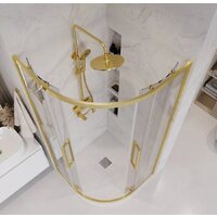 Grossman Cosmo 100x100x195 301.K33.02.1010.32.00 (золото сатин/прозрачное стекло) Image #10