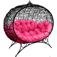 M-Group Улей на ножках 11220408 (черный ротанг/розовая подушка) Image #1