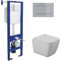 Berges Wasserhaus Quattro S Rimless 043364 (с сиденьем и кнопкой смыва)