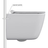 Berges Wasserhaus Quattro S Rimless 043364 (с сиденьем и кнопкой смыва) Image #5