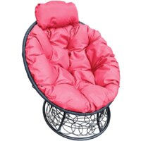 M-Group Папасан мини 12070408 (черный ротанг/розовая подушка)