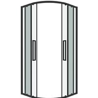 Grossman Cosmo 100x100x195 301.K33.02.1010.21.00 (черный матовый/прозрачное стекло) Image #2