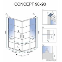Rea Concept 90x90 (черный/прозрачное стекло) Image #5