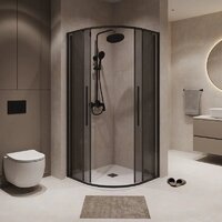 Niagara NG-2825-34BLACK 80x80x195 (черный матовый/тонированное стекло) Image #4