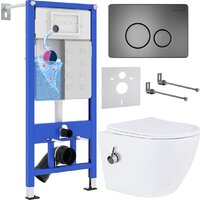 Roxen Antares Bidet в комплекте с инсталляцией StounFix Dual Fresh 6 в 1 962282 (кнопка: оружейная сталь) Image #1