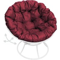 M-Group Папасан пружинка 12040102 (белый/бордовая подушка) Image #1