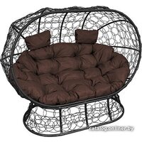 M-Group Лежебока 11190405 (на подставке с черным ротангом/коричневая подушка) Image #1