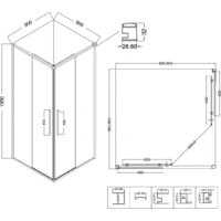 Niagara Nova NG-4623-34 90x90x195 (хром/рифленое стекло) Image #12