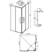 Grossman Cosmo 100x100x195 300.K33.02.1010.21.10 (черный матовый/тонированное стекло) Image #11