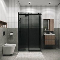 Grossman Classic 100x80x195 120.K33.04.1080.21.10 (черный матовый/тонированно стекло) Image #2