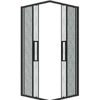 Grossman Cosmo 100x100x195 300.K33.02.1010.21.02 (черный матовый/шиншилла стекло) Image #2