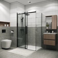 Grossman Classic 100x100x195 120.K33.04.1010.21.00 (черный матовый/стекло прозрачное) Image #9
