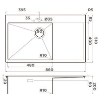 Omoikiri Akisame 86-LG-R 4997046 (светлое золото) Image #2