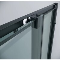 Grossman Cosmo 100x100x195 300.K33.02.1010.21.00 (черный матовый/прозрачное стекло) Image #5