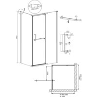 Grossman Pragma 100x100x195 120.K33.03.1010.21.02 (черный матовый/стекло шиншилла) Image #10