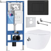 Roxen Antares Bidet в комплекте с инсталляцией StounFix Dual Fresh 6 в 1 868619 (кнопка: оружейная сталь матовая) Image #1