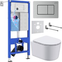Roxen Simple compact в комплекте с инсталляцией StounFix Dual Fresh 6 в 1 968486 (кнопка: сатин) Image #1