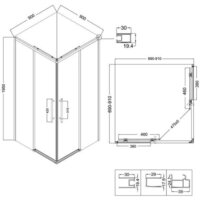 Niagara NG-6629-34 90x90x195 (хром/прозрачное стекло) Image #14