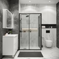 Grossman Cosmo 130x80x195 120.K33.02.1380.21.02 (черный матовый/стекло шиншилла) Image #7