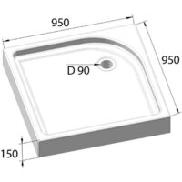 BelBagno TRAY-BB-A-95-15-W 95x95 Image #2