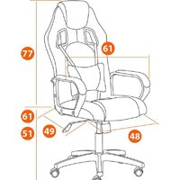 TetChair Driver (иск.кожа/ткань, черный/синий) Image #21
