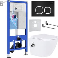 Roxen Antares Bidet в комплекте с инсталляцией StounFix Dual Fresh 6 в 1 938621 (кнопка: черный матовый) Image #1