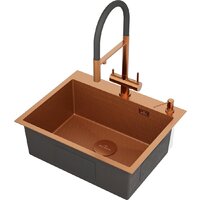 Roxen Snake 560220-60-BRS бронзовая/текстурная (с коландером и дозатором) Image #7