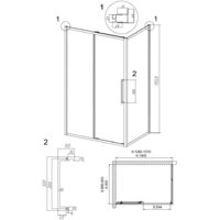Grossman Cosmo 130x90x195 120.K33.02.1390.21.02 (черный матовый/стекло шиншилла) Image #10