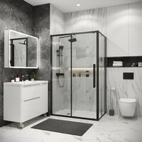 Grossman Cosmo 130x90x195 120.K33.02.1390.21.02 (черный матовый/стекло шиншилла) Image #6