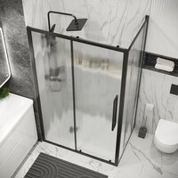 Grossman Cosmo 130x90x195 120.K33.02.1390.21.02 (черный матовый/стекло шиншилла) Image #9