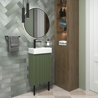 Wellsee Тумба под умывальник 3 в 1 WC Area 221805006 (тумба/матовый зеленый, раковина/глянцевый белый, ножки/матовый черный) Image #7