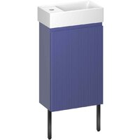 Wellsee Тумба под умывальник 3 в 1 WC Area 221804006 (тумба/матовый синий, раковина/глянцевый белый, ножки/матовый черный)