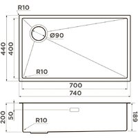Omoikiri Taki 74-U/IF-L Side IN 4997471 (нержавеющая сталь) Image #3