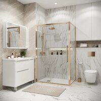 Grossman Cosmo 100x100x195 120.K33.02.1010.32.00 (золото сатин/стекло прозрачное) Image #8