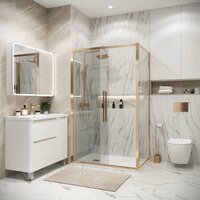 Grossman Cosmo 100x100x195 120.K33.02.1010.32.00 (золото сатин/стекло прозрачное) Image #6