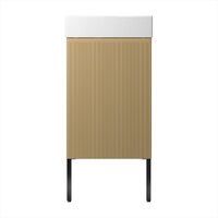 Wellsee Тумба под умывальник 3 в 1 WC Area 221803006 (тумба/матовый бежевый, раковина/глянцевый белый, ножки/матовый черный) Image #2