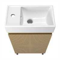 Wellsee Тумба под умывальник 3 в 1 WC Area 221803006 (тумба/матовый бежевый, раковина/глянцевый белый, ножки/матовый черный) Image #3